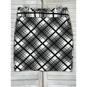 The Limited Black & White Plaid Mini Skirt With Pockets Size 8